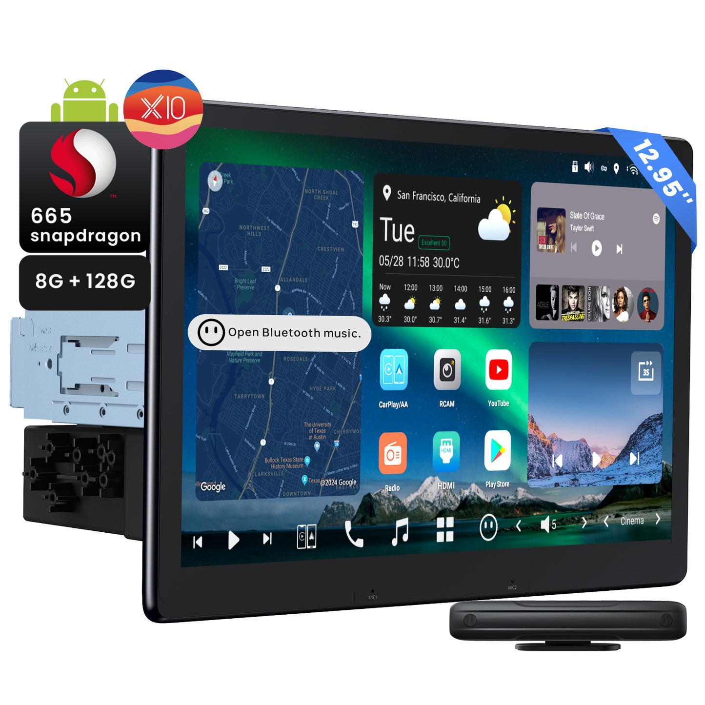 ATOTO Single Din &Double Din Car Stereo Apple CarPlay & Android Auto, 10.1" QLED Touchscreen Car Audio Receiver Mirror Link Bluetooth WIFI GPS Navigation