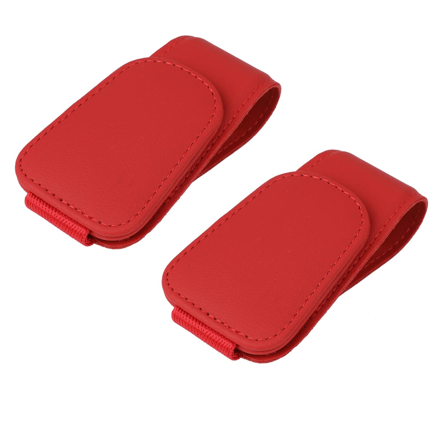 Sunglass Holder for Car Visor Sunglasses Clip Magnetic Leather Glasses Eyeglass Holder Interior Car Accessories for Woman Man -2 Packs Black