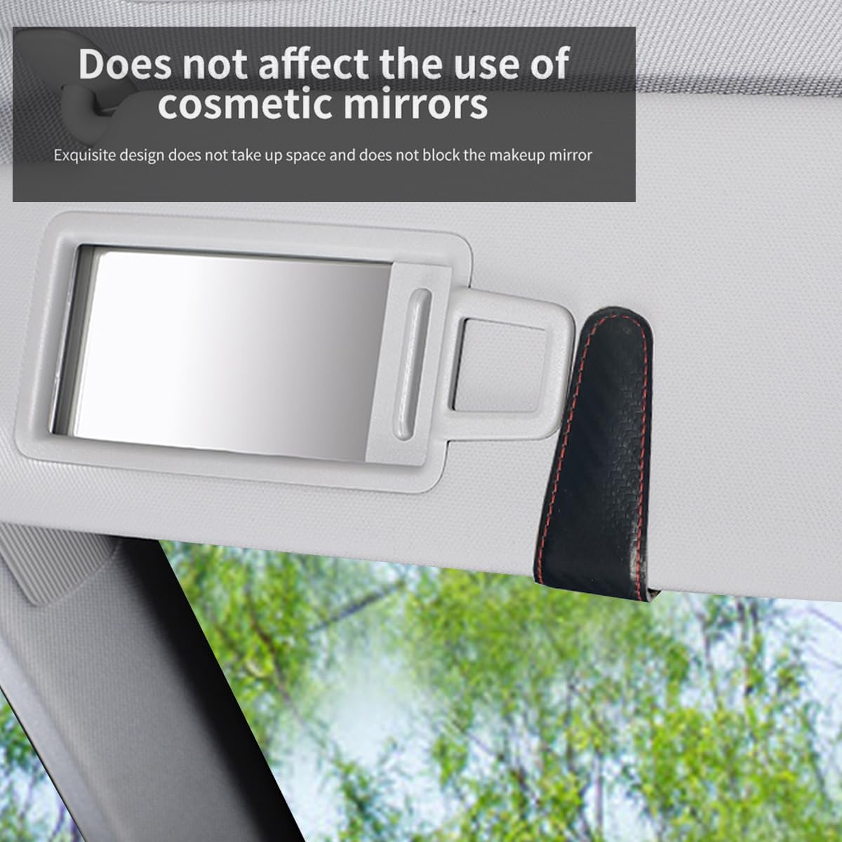 Magnetic Leather Sunglass Holder for Car, Sunglasses Clip for Car Visor, Auto Interior Accessories Universal for Different Size Eyeglasses (Carbon Fiber)