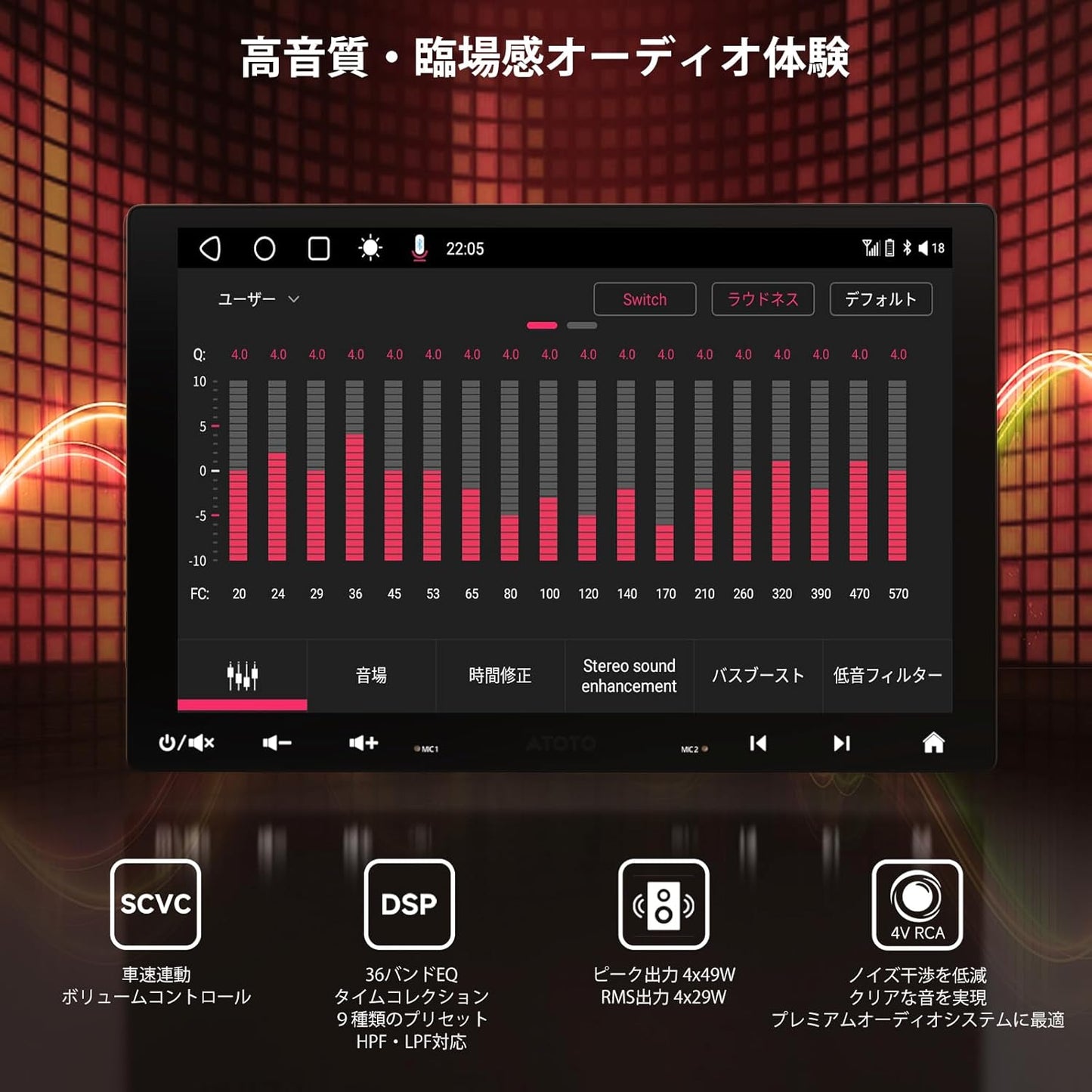 ATOTOMOVE S8 Ultra 10.1インチ シングル&ダブルDIN Android カーステレオ フローティングQLEDタッチスクリーン 6+128GB ワイヤレスCarPlay/Android Auto ChatGPT搭載 4G内蔵 DSP&SCVC デュアルBluetooth対応
