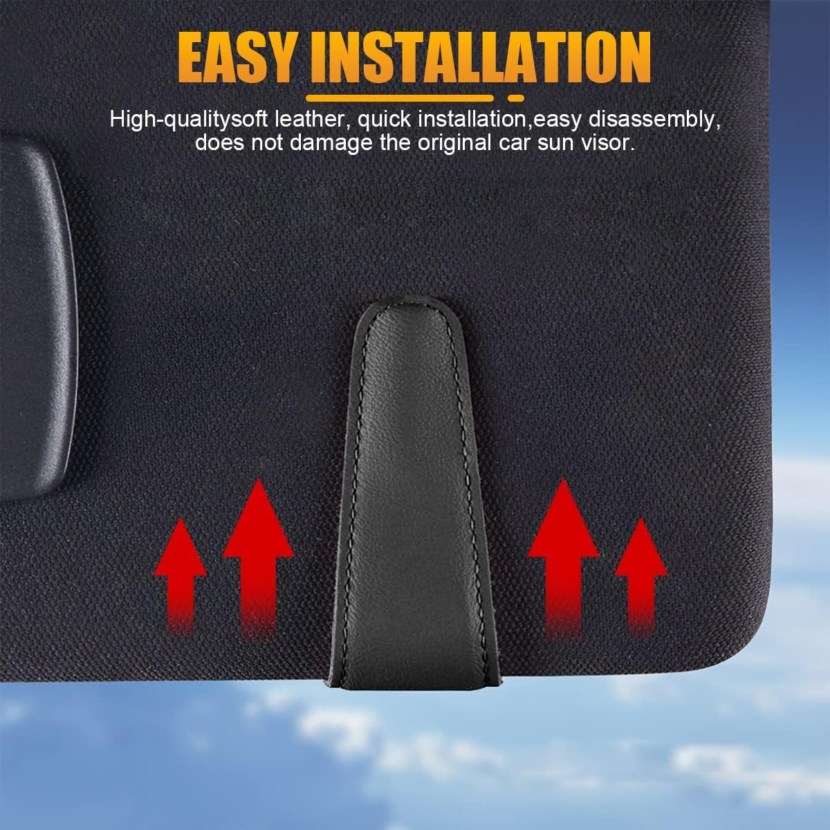 AICEL Sunglasses Holders for Car Sun Visor, Leather Eyeglasses Hanger Mounter, Magnetic Glasses Holder and Ticket Card Clip, Auto Interior Accessories Universal for SUV Pickup Truck