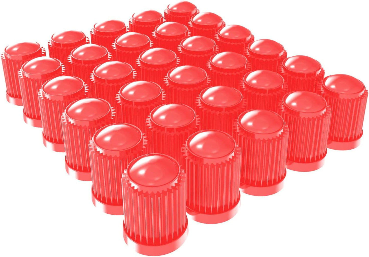 (30 Pack) Tire Stem Valve Caps, with O Rubber Ring, Universal Stem Covers for Cars, SUVs, Bike and Bicycle, Trucks, Motorcycles, Airtight Seal Heavy Duty (Red (30 Pack))
