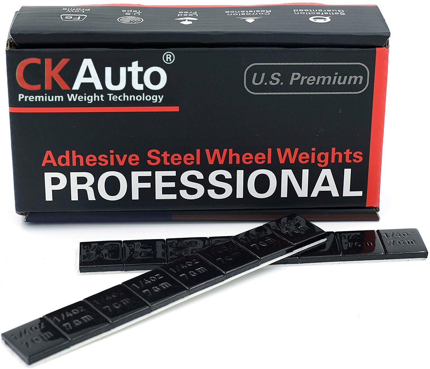 CKAuto 1/4oz, 0.25oz, Grey, Adhesive Stick on Wheel Weights, EasyPeel Type. Cars, Trucks, SUVs, Motorcycles, Low Profile, 60oz/Box, U.S. OEM Quality, (240pcs)