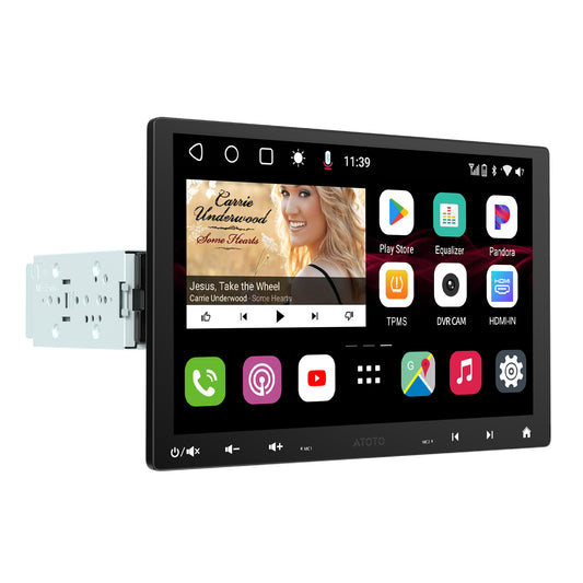 ATOTO Double DIN & Single DIN Car Stereo 10.1in QLED Floating Screen Wireless CarPlay&Android Auto,4G LTE/Wi-Fi/BT/USB AI-Chat, SCVC,4G+32G