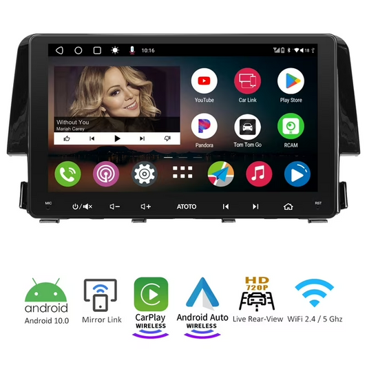 ATOTO A6 PF 9inch IPS Display Double Din Car Stereo Compatible with Honda Civic (2016-2020),Wireless CarPlay & Wireless Android Auto in Dash Navigation Dual Bluetooth Mirror Link[Vehicle Specific]