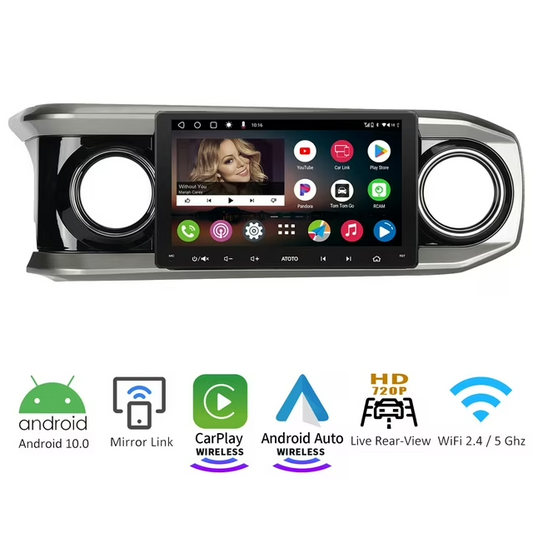 ATOTO A6 PF 9inch IPS Display Double Din Car Stereo Compatible with Toyota Tacoma 2016-2022 3rd Gen,2+32G Wireless CarPlay & Wireless Android Auto Dual Bluetooth Mirror Link[Vehicle Specific]