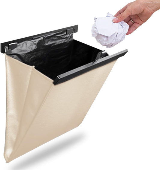 【多車種対応】車用ゴミ箱 車用品 車 便利グッズ 小物入れ POPOT (ベージュ)