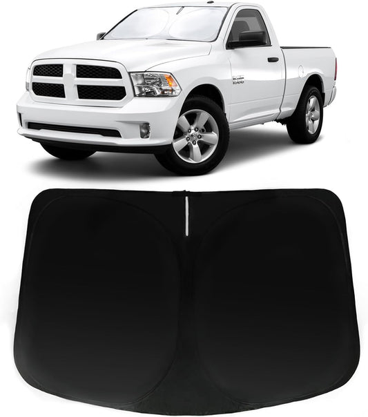 Windshield Sun Shade for 2011-2018 Dodge Ram 1500, Car Front Window Sunshade with 240T Sun Visor Protector Blocks UV Rays Heat Sun Shield Accessories