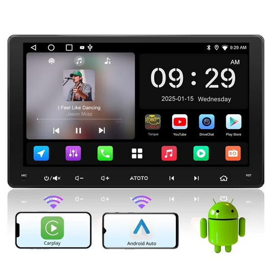 ATOTO Car Stereo Double Din Car Stereo 9IN IPS Touchscreen,Car Audio Head Unit Wireless Carplay Android Auto with 2G+32G with AM/FM Radio Receiver WiFi/BT/USB