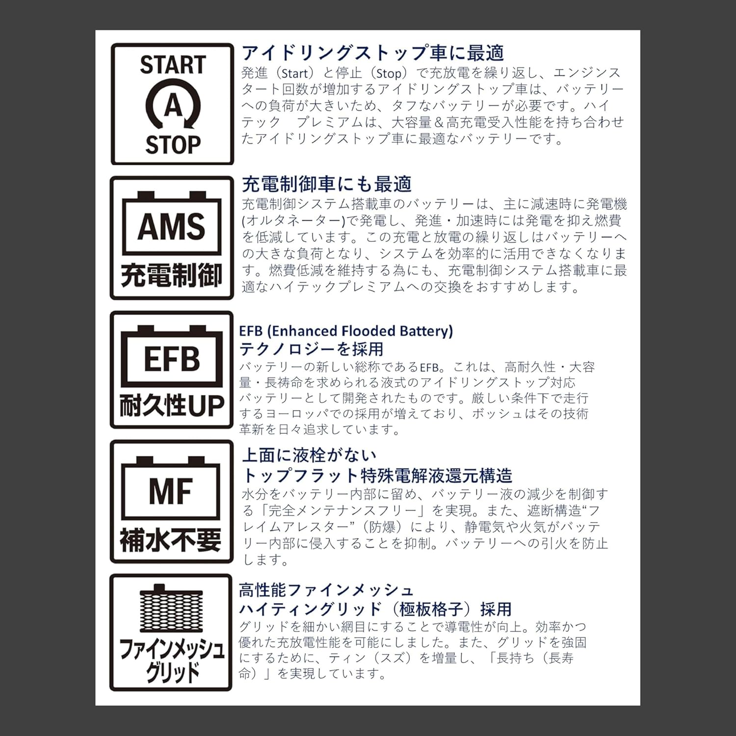 BOSCH (ボッシュ)ハイテックプレミアム 国産車 アイドリングストップ車/充電制御車/標準車 バッテリー HTP-S-95R/130D26R